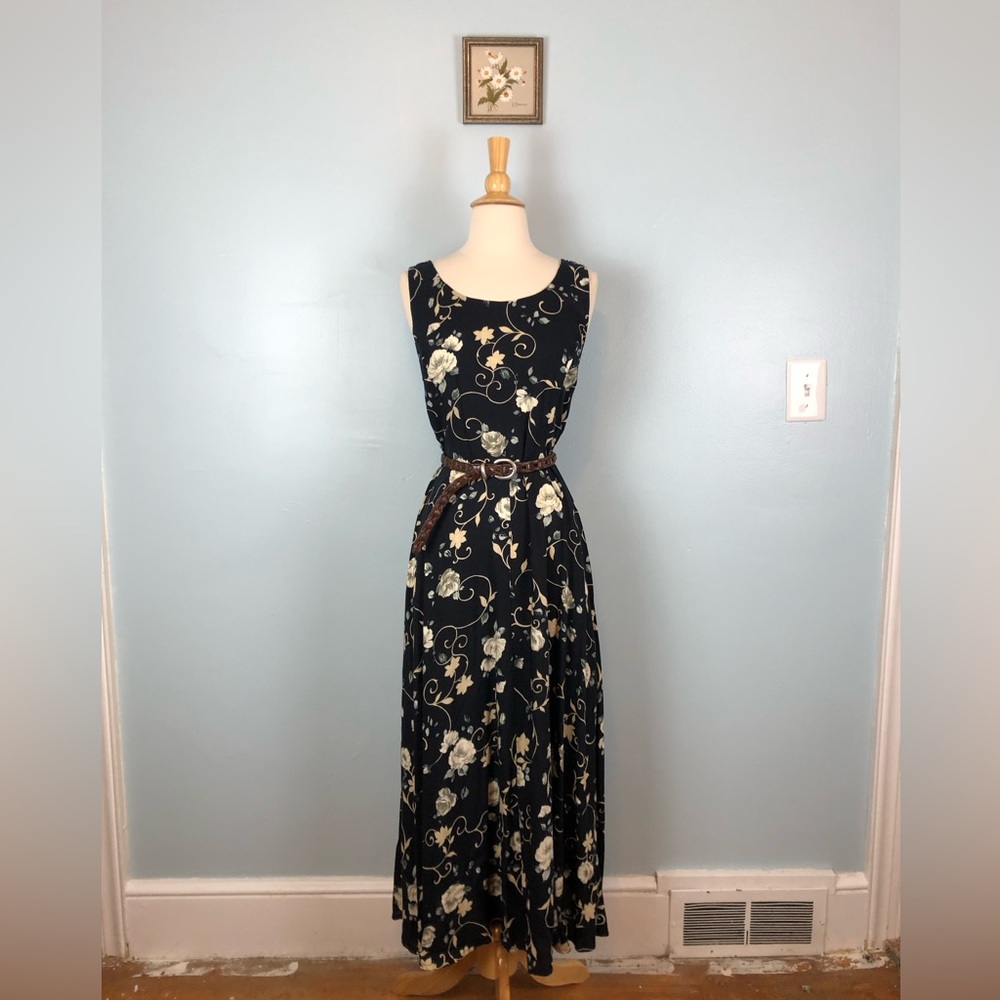 90s All That Jazz Floral Corset Back Dress